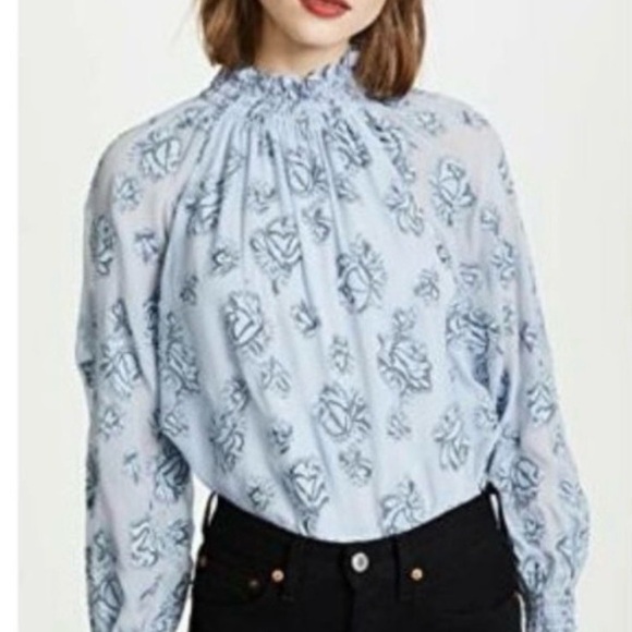 Rebecca Taylor Tops - Rebecca Taylor lavender and black Floral Blouse-size 4